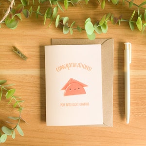 Congratulations you Intelligent Human! - Cute Illustrated Greetings Card // Blank Inside - Graduation Card - Kawaii Card - Achievement Card