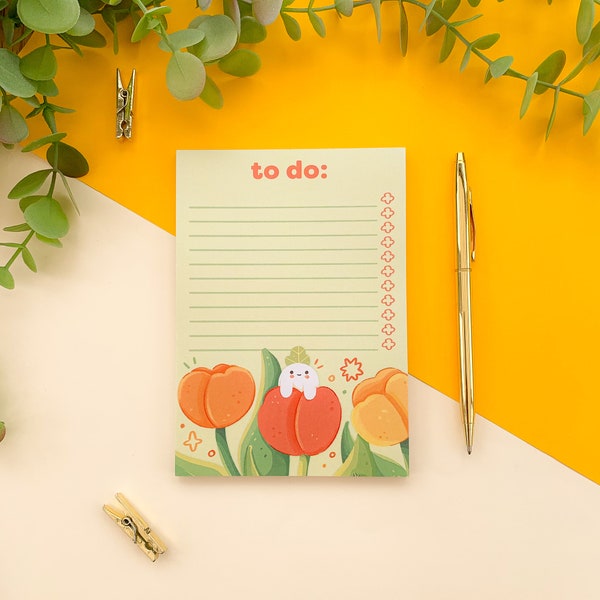 Tulip Meebloos Listpad - A6 Notepad | illustration, Stationery, cottagecore, funny, cute, tear away notepad