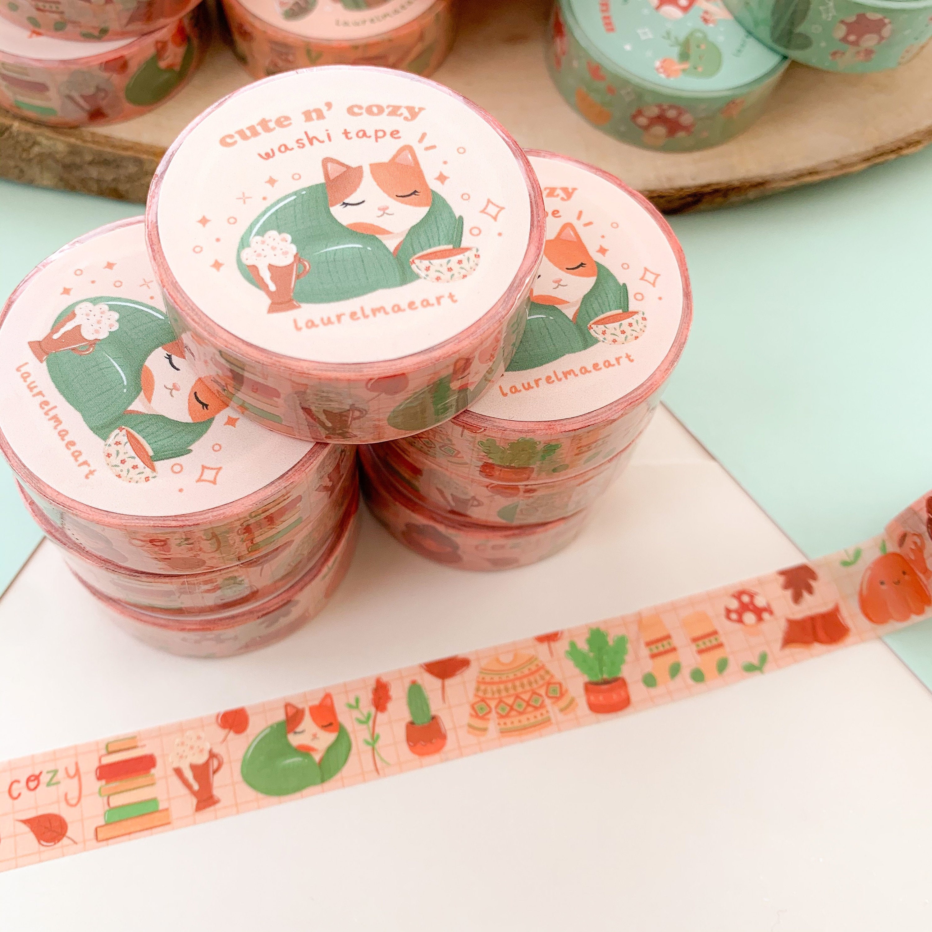 2 pcs Cottagecore Washi Tape Set Washi Tapes Stationery Scrapbooking