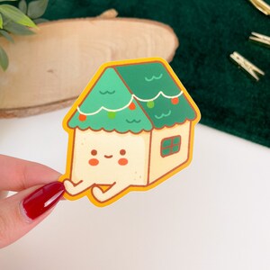 Maison des Fêtes - Autocollant en vinyle mat | Art numérique, Stickers, drôle, Illustration, kawaii, Papeterie, mignon, confortable, hiver