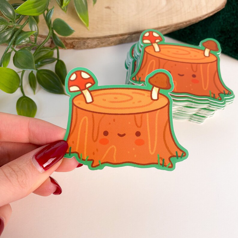 Stump Sticker Little Tree Stump - Matte Vinyl Sticker | Digital Art, Stickers, Funny ...