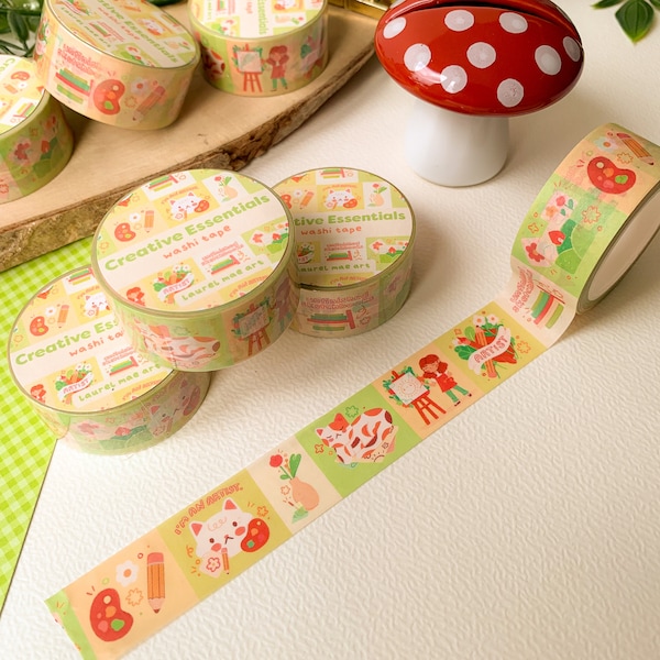 Creative Essentials - Chunky Washi Tape | 20mm washi, tape, Digital Art, Stickers, Illustration, kawaii, Stationery, cottagecore