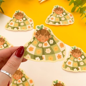 Cosy Blanket Blob - Autocollant en vinyle mat | Art numérique, Autocollants, Papeterie, kawaii, cottagecore, plants, pilea