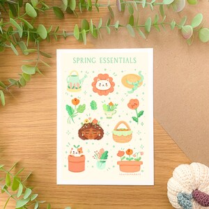 Spring Essentials - Kunstdruck | Digitale Kunst, Illustration, Cottagecore, Pflanzen, Blumen