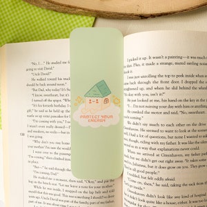 Protect Your Energy bookmark | Digital Art, Illustration, Books, reading, kawaii, Stationery, funny, cute, clouds, sky