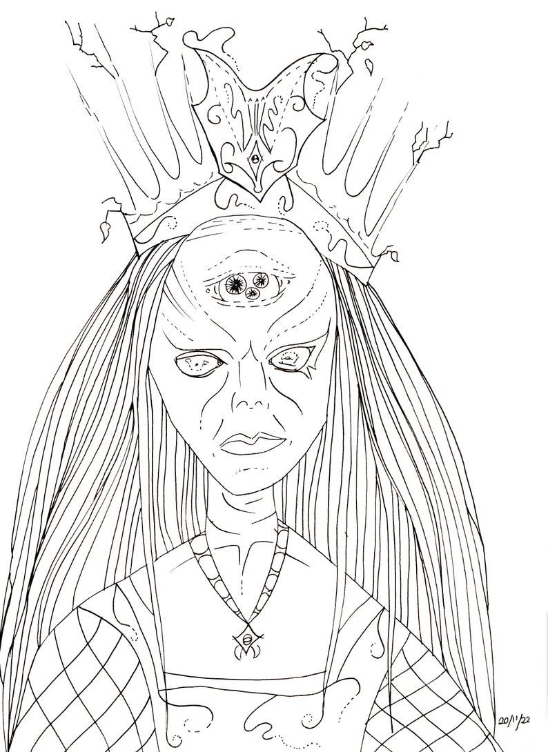 Printable Colouring Coloring Page Sheet Witch Scary Horror - Etsy