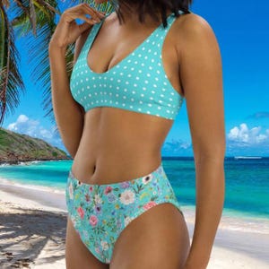 Floral Bikini for Women Two Piece Swimsuit for Teen Bathing Suit for Ladies Plus Size Bikini Swimsuit for Teenager PolkaDot Bikini for Women