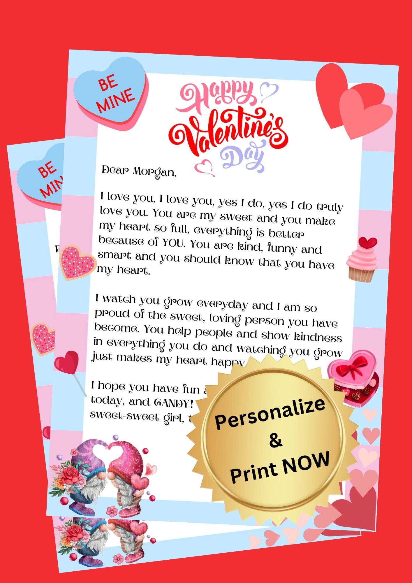 EDITABLE Valentine's Day Letter for A Child or Teen Valentines Template ...