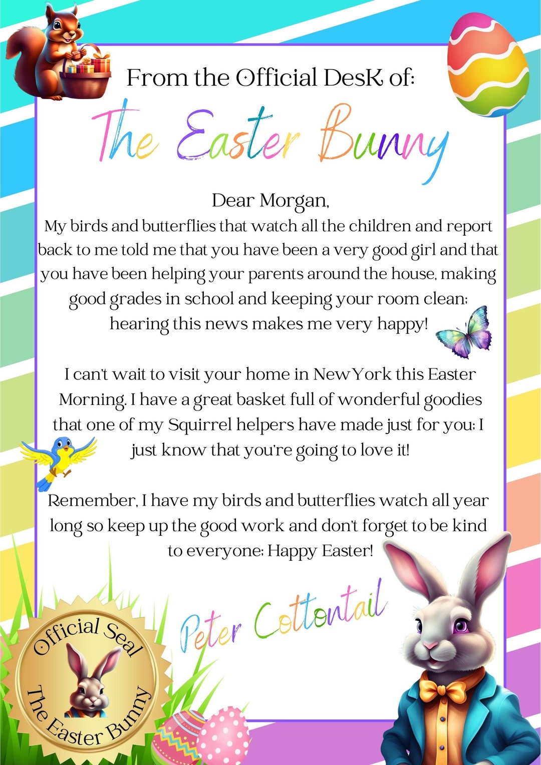 EDITABLE Official Letter From the Easter Bunny for Kids Bundle With ...