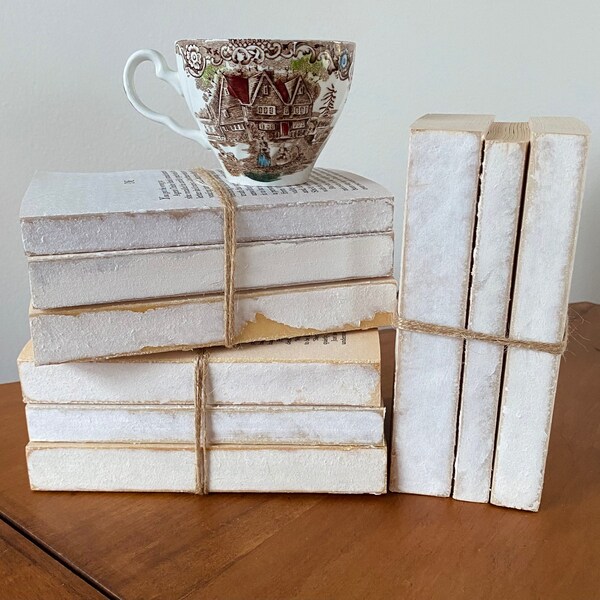 White Decorative Books Etsy