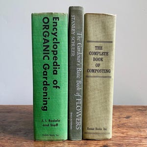 Vintage Gardening Books Bundle, Organic Gardening, Flower Guide, 1970s Stacks