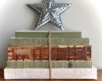Olive and Beige Rustic Book Set