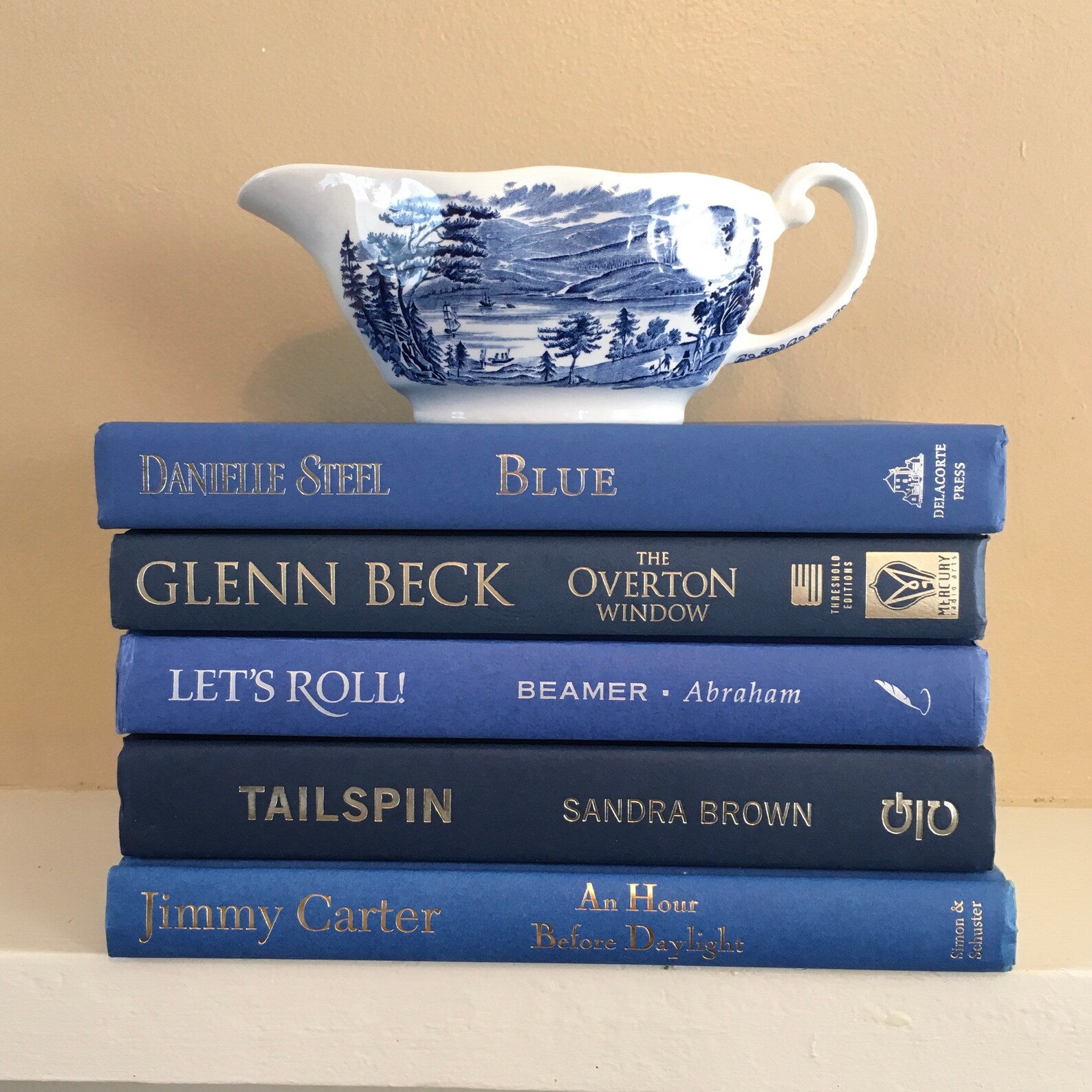 Blue Decorative Book Set Book Bundle Blue Decor Shelf Etsy