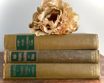 Vintage Textbook Stack, Olive Green Books