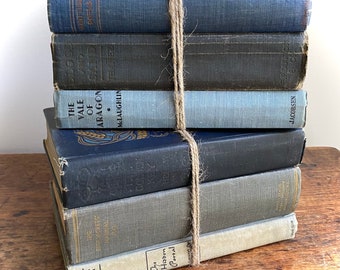 Blue and Gray Vintage Book Stacks