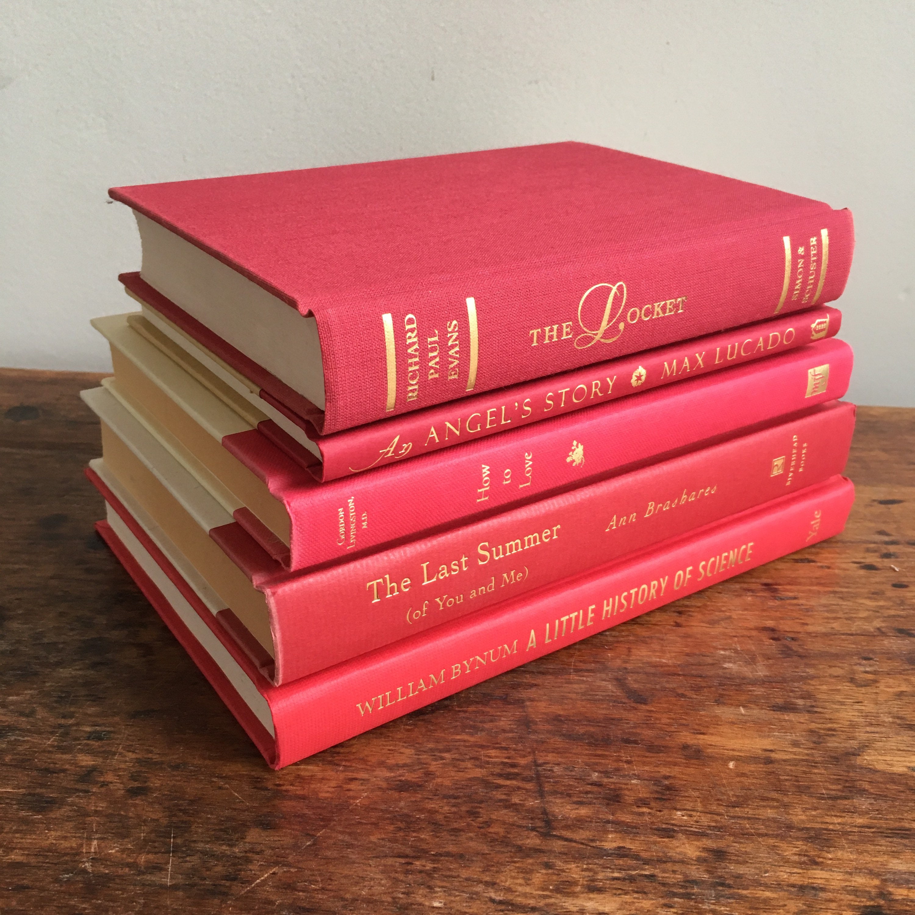 Red Decorative Book Set Book Bundle Wedding Centerpiece Etsy