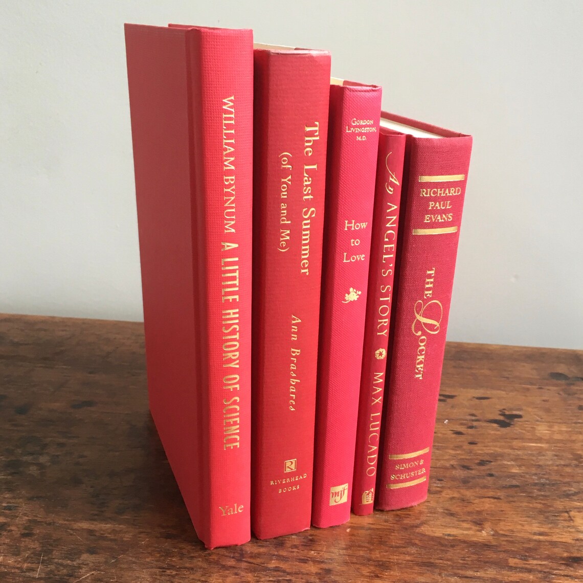Red Decorative Book Set Book Bundle Wedding Centerpiece Etsy
