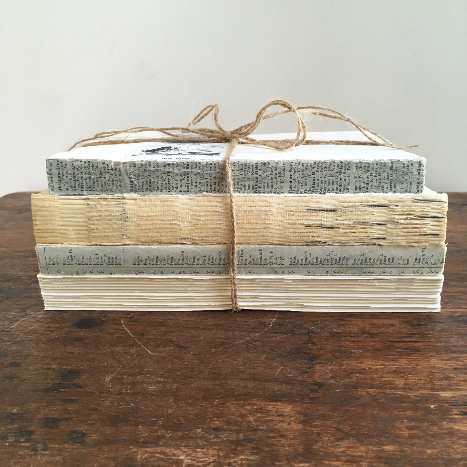 Conjunto de libros decorativos rústicos sin cubierta verde | Etsy