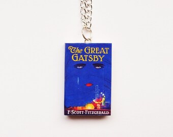 Book Necklace Keychain | The Great Gatsby First Edition | Miniature Book | Classic Novel | F Scott Fitzgerald| Bookish Gift | Book Jewelery