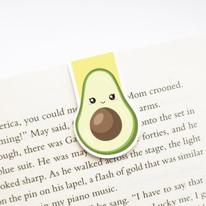 Marcador magnético de aguacate / Regalo de alfabetización / Regalo amante de los libros / Lindo