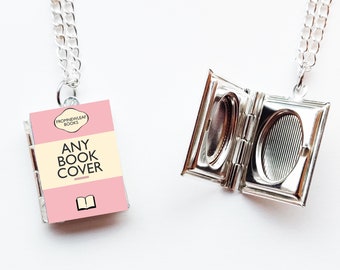 Locket Necklace Miniature Book | Custom Author Gift | Book Lover Gift | Personalized Gift for Bookworms | Bookish Gift | Jewellery Pendant