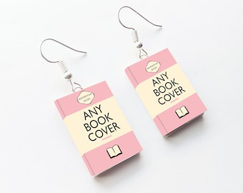 Earrings Miniature Book Fish Hooks or Clip On | Custom Author Gift | Book Lover | Personalized Bookworm | Bookish Jewellery | Readers