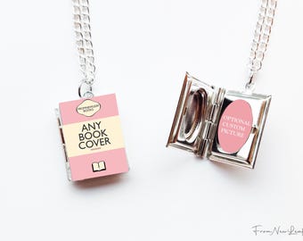 Locket Necklace Miniature Book Silver and Gold | Custom Author Gift | Book Lover Gift | Personalized Gift for Bookworms | Bookish Gift