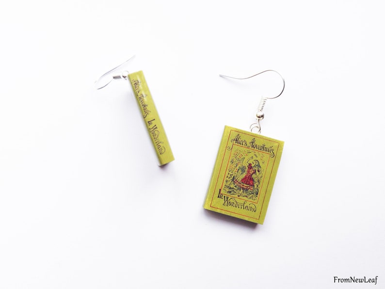 Earrings Miniature Book Fish Hooks or Clip On Custom Author Gift Book Lover Personalized Bookworm Bookish Jewellery Readers image 2