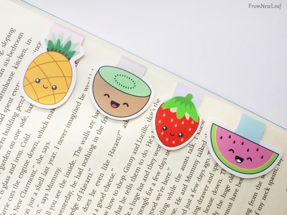 Summer Fruits Magnetic Bookmarks Set Cute Pineapple Kiwi Etsy 日本