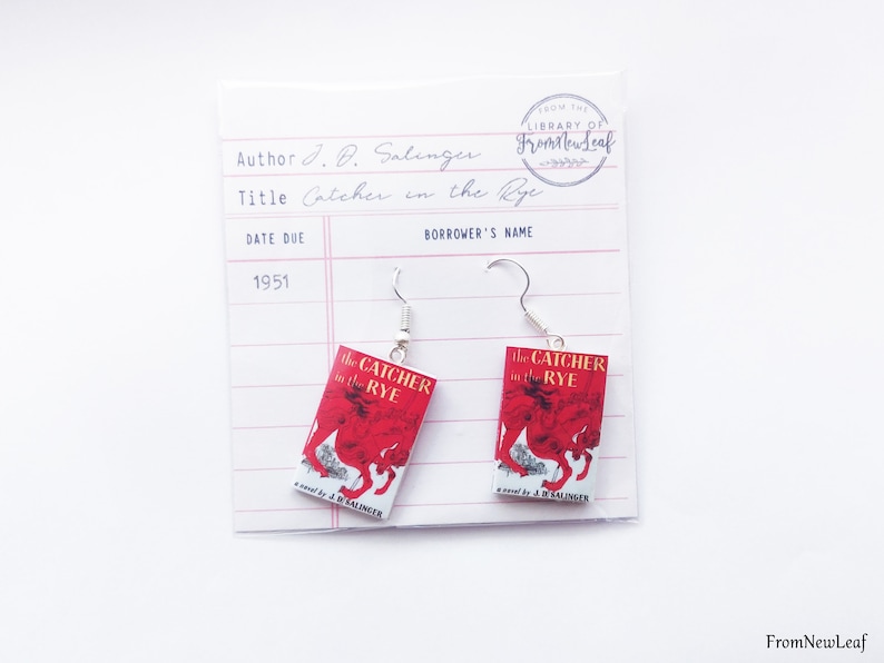 Earrings Miniature Book Fish Hooks or Clip On Custom Author Gift Book Lover Personalized Bookworm Bookish Jewellery Readers image 8