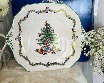 Spode Disney's Choinka Disney Showcase Świąteczna taca na ciasteczka, vintage.