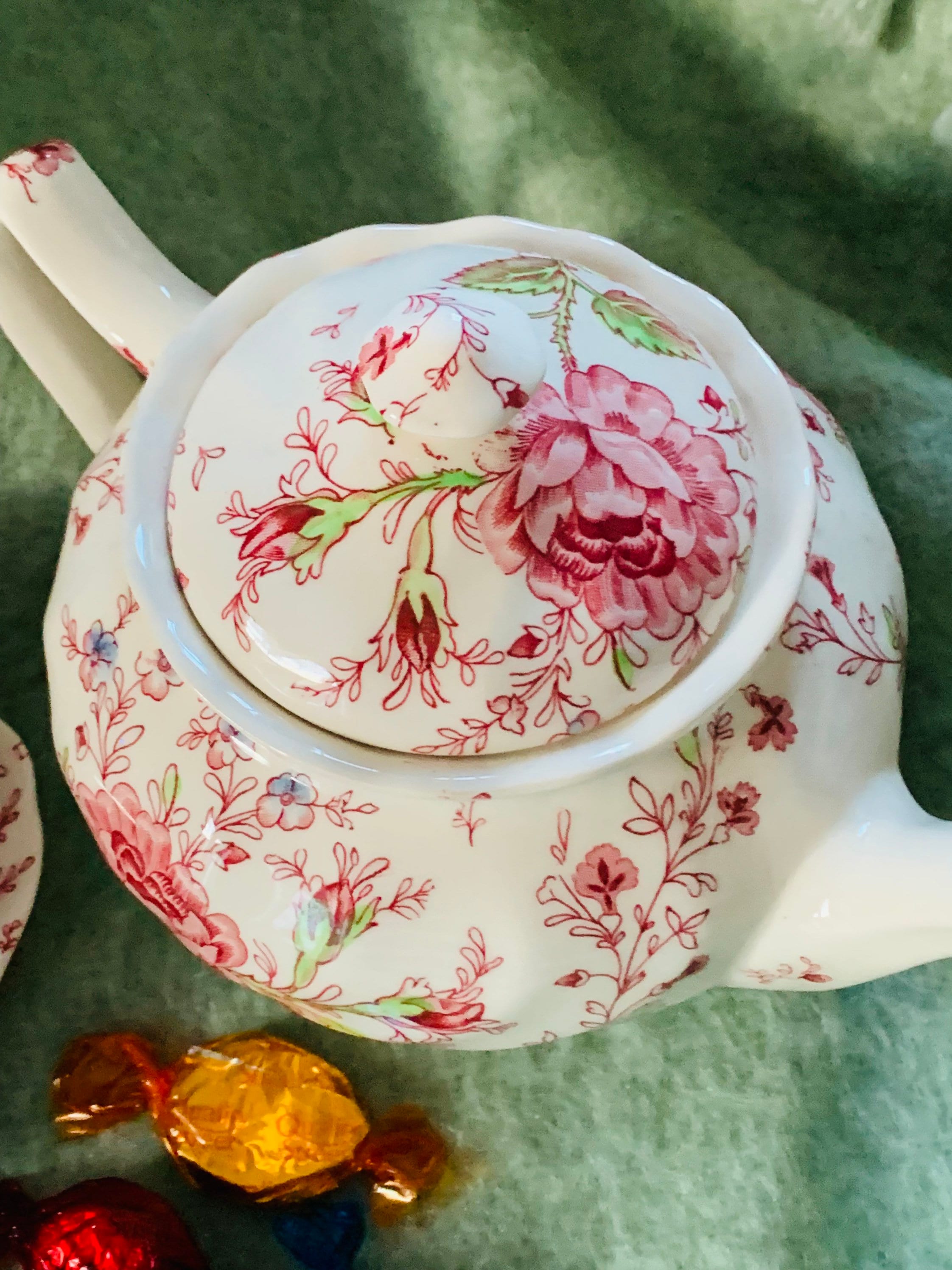 Rose Chintz Teapot and Romantel Izgst Made in England Johnson Etsy