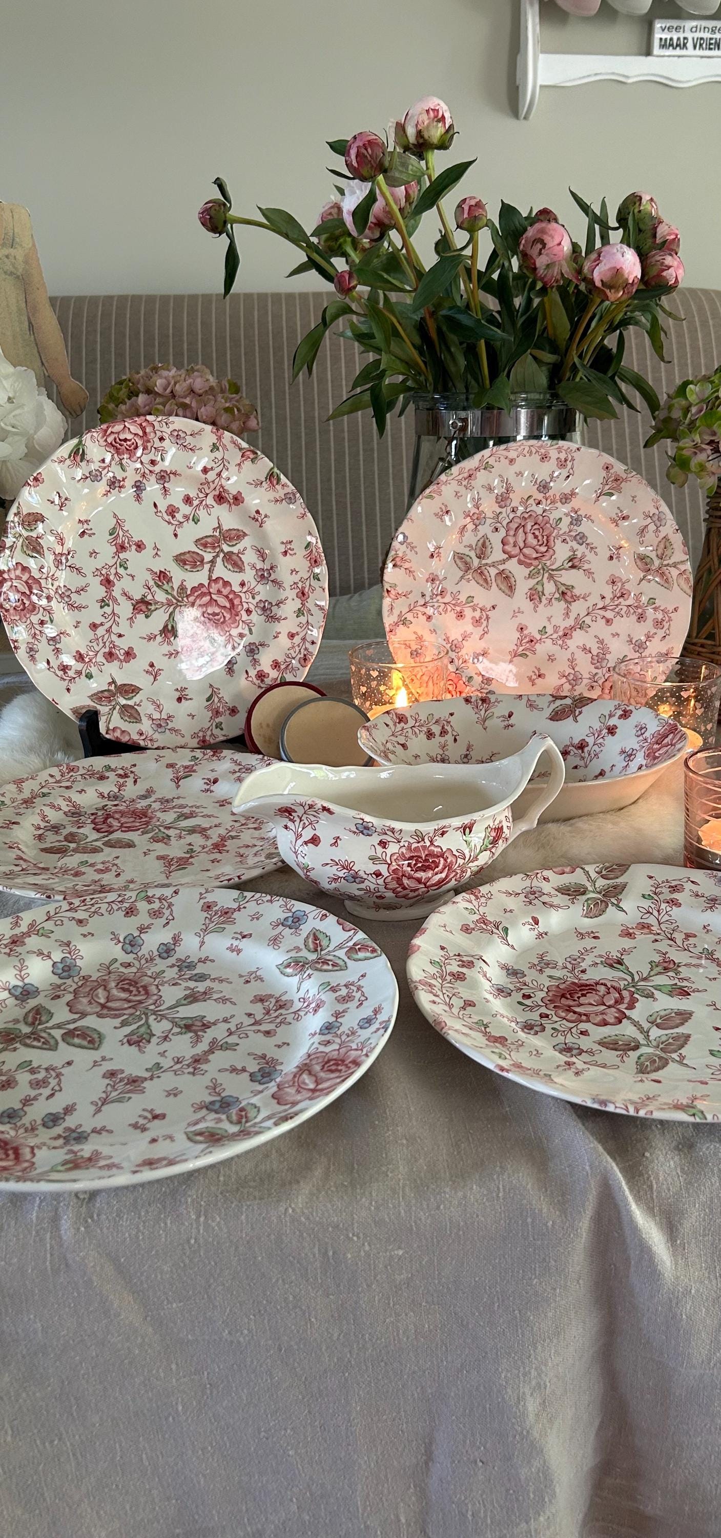 イギリス ジョンソンブロス プレート 6枚セット 赤 馬 アンティーク