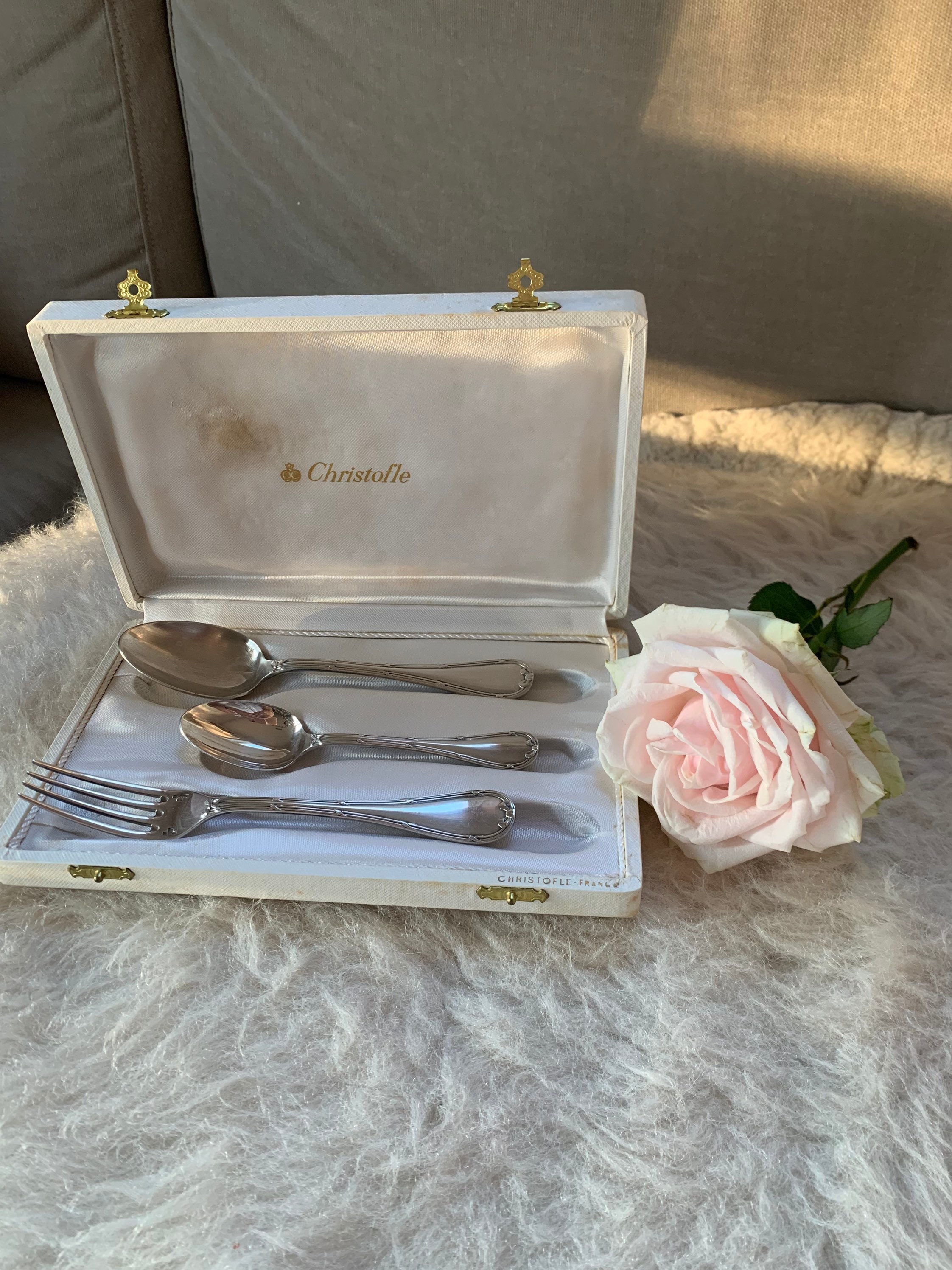 Christofle Rubans Croises シルバーメッキのアンティーク子供用
