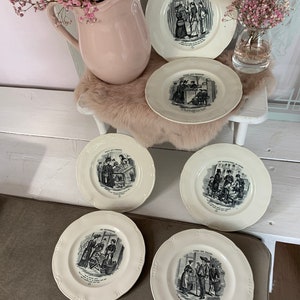 Boch Les Halles 6x antique breakfast plates from Belgium izgst