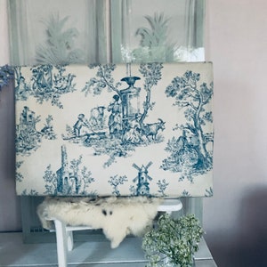Toile de Jouy 2x boîtes anciennes avec toile de Jouy de France.
