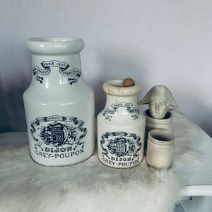 Sarreguemines Dijon Gray poupon grite very rare mustard pot 16 cm.