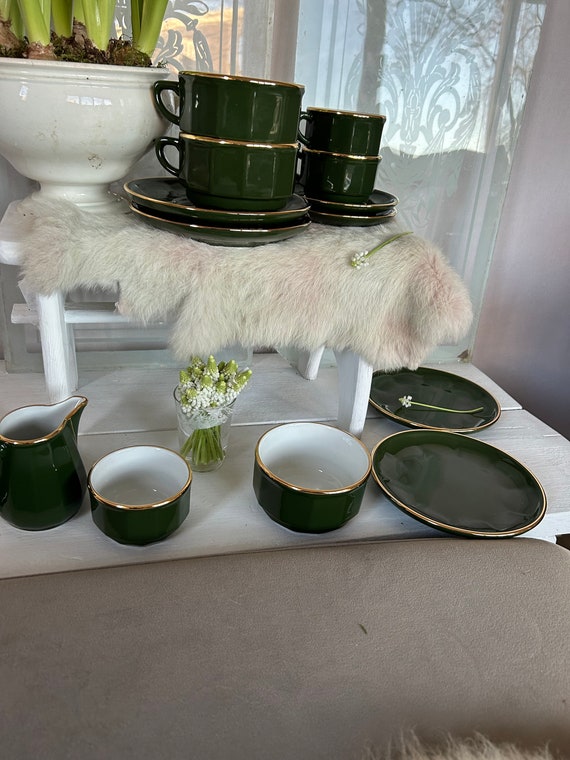Apilco Limoges Porcelain Bistro Breakfast Tableware From France