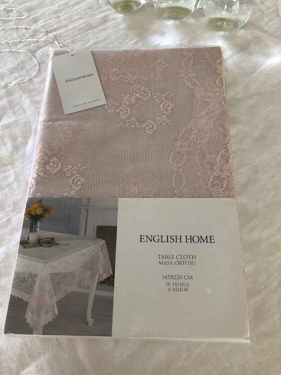 Tischdecke aus Spitze, rosa, 220 x 145 cm, English Home