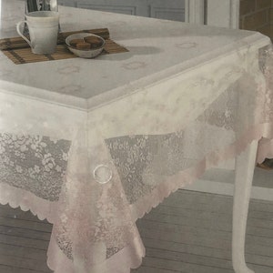 Tischdecke aus Spitze, rosa, 220 x 145 cm, English Home