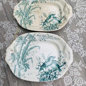 Oiseaux Societe Ceramique antique bird dishes