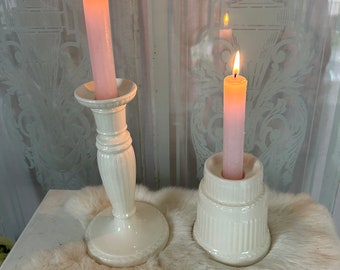 Wedgwood Edme rare porcelain candles, two pieces in mint condition.