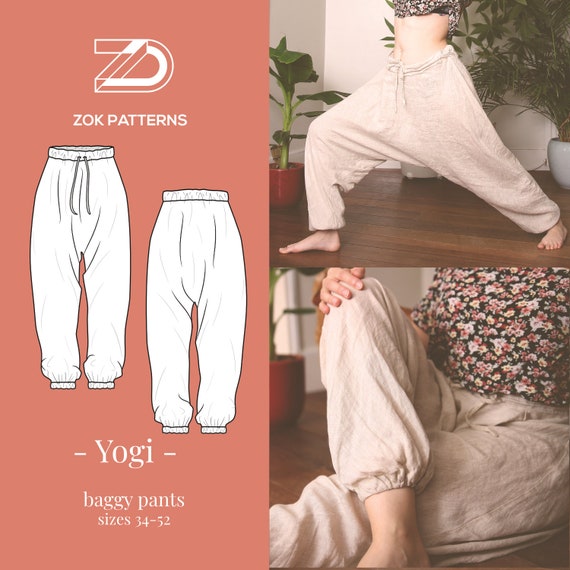 YOGI Harem Pants Baggy Yoga Pants Sewing Pattern PDF Pattern