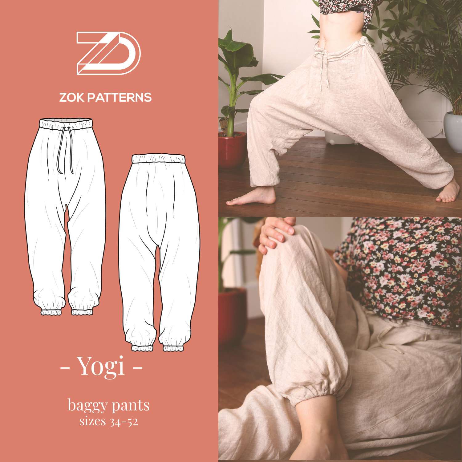 High Crotch Harem Pants - Chakra Pattern- Pink | KarmicChameleon