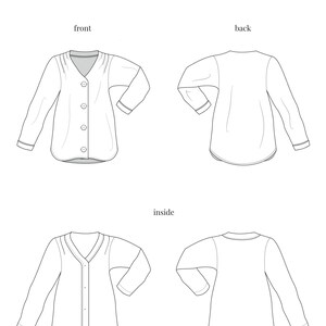 AGGIE button up blouse women shirt oversized sewing pattern PDF pattern printable at home print pattern image 6