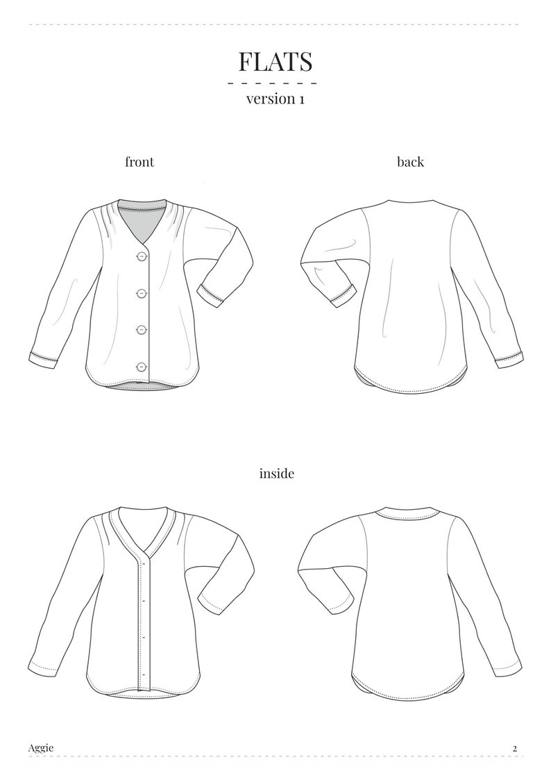 AGGIE button up blouse women shirt oversized sewing pattern PDF pattern printable at home print pattern image 6