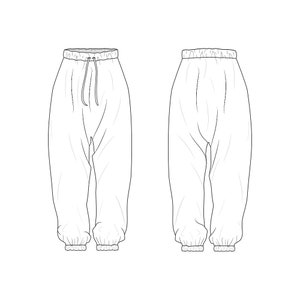 YOGI harem pants baggy yoga pants sewing pattern PDF pattern printable at home print pattern image 7