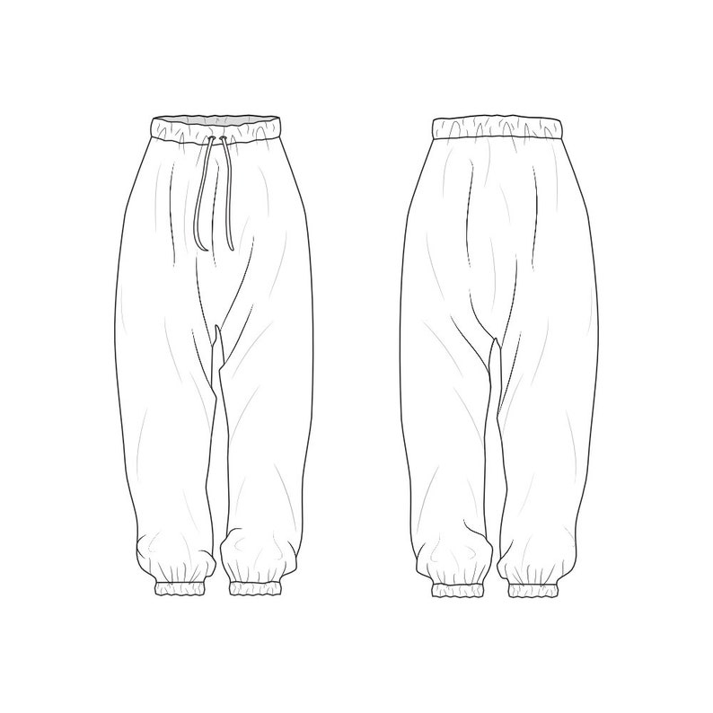 YOGI harem pants baggy yoga pants sewing pattern PDF pattern printable at home print pattern image 7