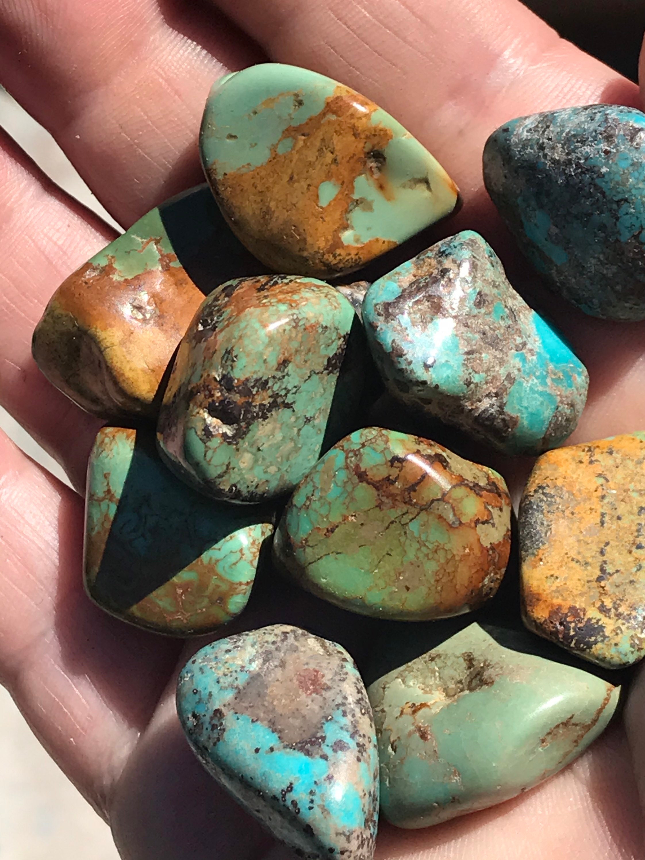 Natural Kingman Arizona Turquoise Tumbled Stones 11 pieces Etsy