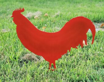 Colorful Chickens, SET OF 4, chicken coop sign, chicken stake , yard art, garden decor, farmhouse, rooster, barnyard sign